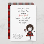 Invitation Fille de fête du 30e anniversaire avec du vin (Devant / Derrière)