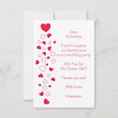 Invitation Fille de Fleurs de Saint-Valentin Cœur Rouge Maria (Dos)