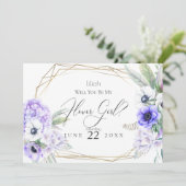 Invitation Fille de fleurs | Fleur d'anémone violette (Debout devant)