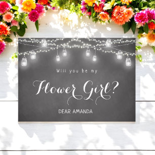 Invitation Fille de fleurs Guirlande de lumières noires Table