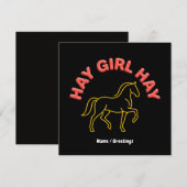 Invitation Fille de Foin Retro Cheval Graphique 2026 Chic Occ (Devant / Derrière)