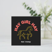 Invitation Fille de Foin Retro Cheval Graphique 2026 Chic Occ (Debout devant)