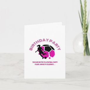 Invitation Fille de football fête d'anniversaire, Joueur de f