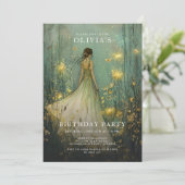 Invitation Fille de forêt enchantée Fairytale Anniversaire (Debout devant)