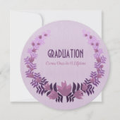 Invitation Fille de graduation Purple Floral (Devant)