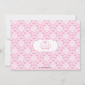 Invitation Fille de huche de rose d'invitation de baby shower (Dos)
