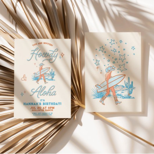Invitation Fille de la côte Anniversaire Western Beach Party 