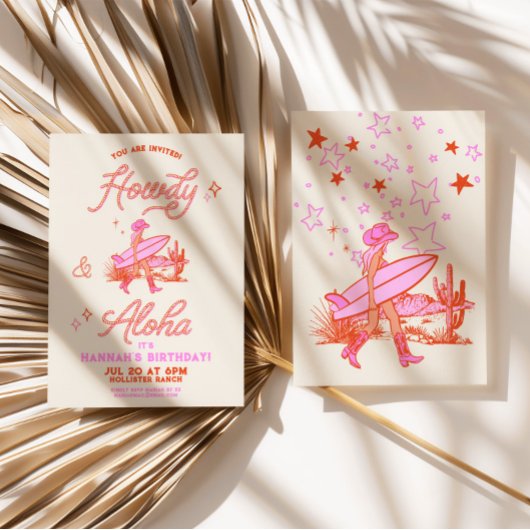 Invitation Fille de la côte Anniversaire Western Beach Party