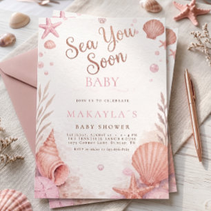 Invitation Fille de la côte Rose Vous Verrez Bientôt Célébrat