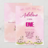 Invitation fille de la ferme UNE (Devant / Derrière)