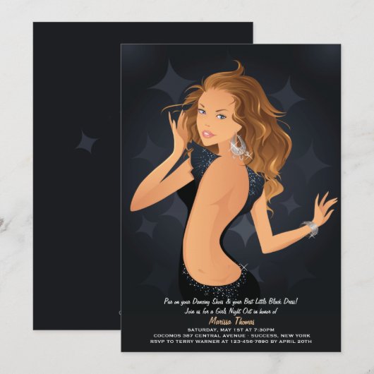 Invitation Fille de la Fête (Devant / Derrière)