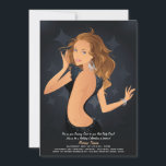 Invitation Fille de la Fête<br><div class="desc">Quand il est temps de faire la fête,  cette invitation lancera la soirée. Elle représente une belle fille avec sa plus belle robe noire.</div>