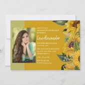 Invitation Fille de la fête de graduation du tournesol rustiq (Devant)