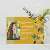 Invitation Fille de la fête de graduation du tournesol rustiq (Debout devant)