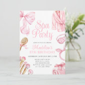 Invitation Fille de la fête Spa rose 8e anniversaire Invitati (Debout devant)