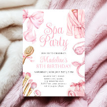 Fille de la fête Spa rose 8e anniversaire Invitati
