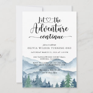 Invitation Fille de la forêt de montagne à l'aquarelle Premie