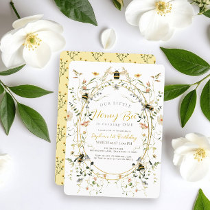 Invitation Fille de la petite abeille sauvage 1er anniversair