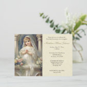 Invitation Fille de la première communion catholique florale (Debout devant)