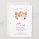 Invitation Fille de la Princess Kitty Cat (Devant)