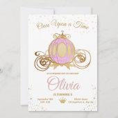 Invitation Fille de la princesse anniversaire royale rose (Devant)