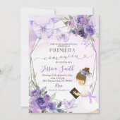 Invitation Fille de la rose violette espagnole à genoux Prime (Devant)