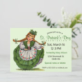 Invitation Fille de la Saint-Patrick vintage (Debout devant)