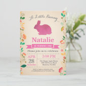 Invitation Fille de l'anniversaire de Bunny Oeuf de Pâques 1e (Debout devant)