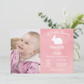 Invitation Fille de l'anniversaire de Bunny Oeuf de Pâques 1e (Debout devant)