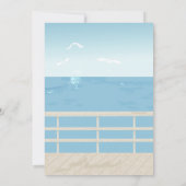 Invitation Fille de l'été Océan Bleu avec bicyclette (Dos)