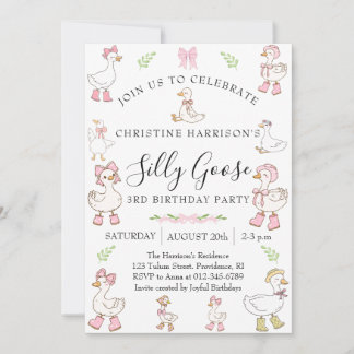 Invitation Fille de l'oie idiote 3e anniversaire