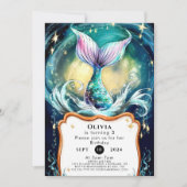 Invitation Fille de mer colorée Anniversaire (Devant)