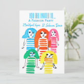 Invitation Fille de mode fête d'anniversaire adolescente (Debout devant)