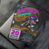 Invitation Fille de moto cross anniversaire - Course boueuse