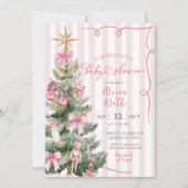 Invitation Fille de Noël Petite Fête de Bébé Merry  (Devant)