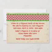 Invitation Fille de partie de pizzeria (Dos)