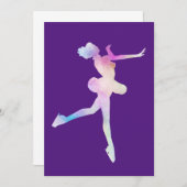 Invitation Fille de patinage à l'aquarelle  (Devant / Derrière)