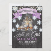 Invitation Fille de patinage sur glace Anniversaire (Devant)