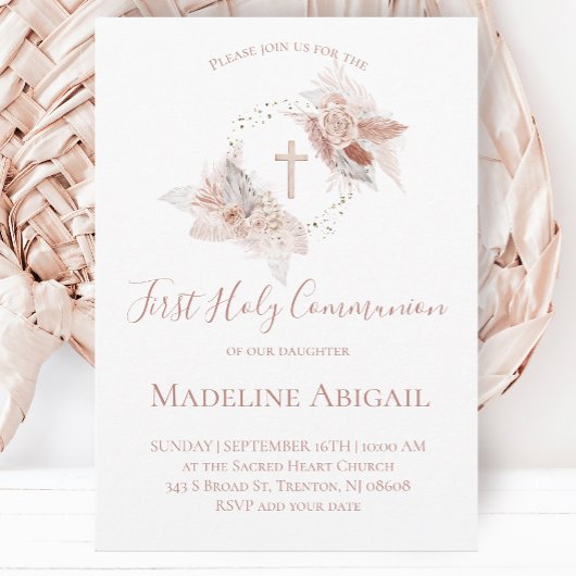 Invitation fille de première communion