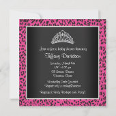 Invitation Fille de princesse léopard rose chaud Baby Shower (Dos)