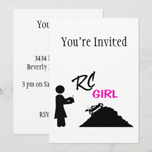 Invitation Fille de RC (Devant / Derrière)
