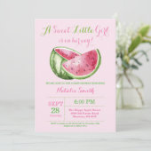 Invitation Fille de rose d'invitation de baby shower de (Debout devant)
