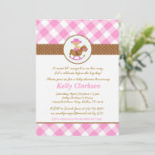 Invitation Fille de rose d'invitation de baby shower de (Debout devant)