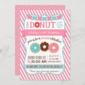 Invitation Fille de rose d'invitation de fête d'anniversaire (Devant / Derrière)