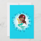 Invitation Fille de sirène - Fête d'anniversaire afro-américa (Dos)