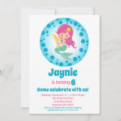 Invitation Fille de sirène - Fête d'anniversaire des cheveux  (Devant)