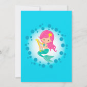 Invitation Fille de sirène - Fête d'anniversaire des cheveux  (Dos)