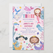 Invitation Fille de sirène sous la mer 3ème fête d'anniversai (Devant)