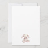 Invitation Fille de toile rose lapin bunny shower de bébé (Dos)