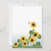 Invitation Fille de Tournesol de vache premier anniversaire (Dos)